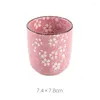 Tasses à fleurs de cerisier de Style japonais, thé Kung Fu en céramique sous glaçure, tasse en porcelaine, sous-tasse du propriétaire de la maison, rose et blanc
