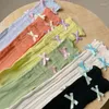 Chaussettes rétro coréennes Kawaii en dentelle avec nœud papillon ajouré pour femmes, jolies chaussettes respirantes et fines pour e-girl Streetwear des années 2000