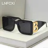 Solglasögon solglasögon mode överdimensionerade bokstaven B Square lyx trend kvinnor män retro rektangel gafas de solsunglasses na26