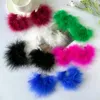 Hoop Earrings Exaggerated Big Circle With Fluffy Feathers For Women Trendy Ladies Wedding Large 2024 Fashion Jewelry