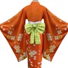 Аниме Super Danganronpa 2 Hiyoko Saionji Кимоно Косплей Костюм для взрослых женщин Оранжевое платье Кимоно Одежда на Хэллоуин Kostuums Q0821263l