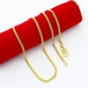 Catene Intere 24K Gold Filled 2mm Collana a catena a maglie per ciondolo Moda di alta qualità Colore giallo Accessori per gioielli da donna242M