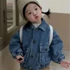 Veste en jean pour enfants filles automne hiver coréen en peluche épaisse à manches longues enfants chaud polaire bébé manteau 240125