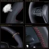 Steering Wheel Covers Hand-stitched Black Genuine Leather Cover For BMW E65 E66 2001 2002 2003 2004 2005 2006 2007 2008 (4-Spoke)