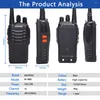 Walkie talkie 2pcs baofeng BF-888S uhf 400-470mhz 888s 100km² rádios de longo alcance em dois sentidos transceptor usb para caça