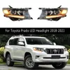 Lâmpada dianteira luz de circulação diurna streamer sinal de volta para toyota prado conjunto do farol led 18-21 feixe alto lente do projetor olho de anjo