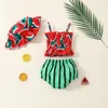 Zestawy odzieży Qtinghua Baby Girl Swimuit 3 6 9 12 24 miesiące Kąpiel Kąpienia Bikini Sympowear Summer Beach 3pcs Strój