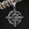 Chains Retro Rudder Compass Necklace 316L Stainless Steel Men Pendant North Star Chain Punk Hip Hop Boy Male Jewelry Gifts Drop