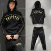 Men's Tracksuits Trapstar Men Women Hoody Pants Set High Quality Gradient Embroidered Fleece Hoodie Sweatshirt Suit 221011