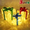 Christmas Decorations 2024 LED Lighted Gift Boxes Set With Ornament And Bow Festive Indoor Outdoor Decoration Stunning Lighting