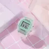 Montres-bracelets 2021 Mode Transparent Digital Watch Square Femmes Montres Sport Étanche Horloge électronique Drop283a