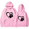 2023 Lente Herfst Cat Claw Love Heren- en Damespaar Hoodie met capuchon Reclameoverhemd