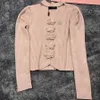 Gestrickte Frauen Strickjacke Buchstaben Langarm Pullover Pullover Luxus Designer Elegante Pullover Tops Strick