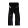 Men's Pants Mens Jeans Galleries Sweat Depts Speckled Letter Print Mens Womens Pant Couple Loose Versatile Casual Straight Lqe YYRZ