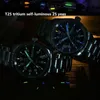 Carnival Tritium Light Men Watch Quartz dubbel kalenderdatum Tritium Lysande vattentätt 200 m militära dykningsklockor Sapphire T20252H