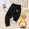 Calças infantis calças casuais inverno grosso quente esportes longos meninos sweatpant bebê menina crianças soltas 1-14 anos