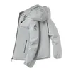 Spring Mens kurtka modna cienkie solidne kurtki z kapturem Hip Hop Streetwear Man Casual Coats Sport Sport Black Windbreaker 4xl 240124