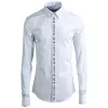 Novo simples camisa masculina de luxo padrão geométrico bordado camisa de vestido dos homens tendência da moda camisas masculinas casuais fino