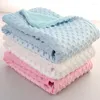 Blankets 102 76cm Baby Fleece Blanket Born Thermal Soft Solid Bedding Set Quilt & Swaddling Candy Color Sleeping Bed Supplies