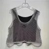 2024 Fashion Ladies Dress Sexy Crop Top Vest Top Women's Thirt Designer Shiny Rhinestons