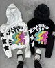 Dragkedja överdimensionerade streetwear hoodies män gotiska grafiska tryckta tröja y2k ins streetwear unisex inre fleece casual jackor 240131