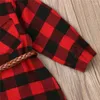 Mädchen Kleider 0-5T Weihnachten Kleinkind Geboren Kinder Baby Mädchen Kleid Rot Plaid Baumwolle Prinzessin Party Langarm kleidung Winter