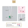 Hängen Trusta äkta 925 Sterling Silver Sweet Dazzling Color Round CZ Pendant Necklace For Women Girl Friend Birthday Jewelry DS2104