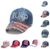 USA Flag Trump 2024 Baseball Cap Party Hat Val Kampanj Cowboy Caps Justerbara Snapback Women Denim Diamond Hats 9 Styles 564Q