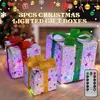 Christmas Decorations 2024 LED Lighted Gift Boxes Set With Ornament And Bow Festive Indoor Outdoor Decoration Stunning Lighting