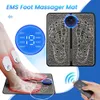 Ems elétrica pé massageador almofada portátil dobrável massagem estimulador muscular alívio da dor melhorar a circulação sanguínea relaxar pés 240127