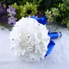 Fiori decorativi Rose di cristallo Perle Damigella d'onore Bouquet da sposa Artificiale da sposa Rosso bianco e blu