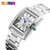 SKMEI mode Bracelet montre femme décontracté Auto Date Rectangle en acier inoxydable montres Relogio Femenino Horloge Dames 12841250r