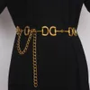 ABC -bältesdesigner Casual Belt Vintage Gold Letter Statement Midje kedja Metalllegering Luxury Kvinnor Midjebälteslänk Kedjeklänning Jean Belt 5A