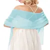 Sciarpe Abito da sera Scialle in chiffon Sciarpa di colore solido Scialli Avvolge Protezione solare Stola lunga per matrimoni Damigelle d'onore da sposa