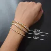 Strands puro vero argento reale 1521 cm Bracciale Tennis Bracciale Pave 3mm/4 mm Scintilla CZ Gold Piatto eterno Regalo per moglie Morificente 925 Gioielli