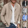 Men's Suits Men Blazers Spring Autumn Leisure False Pocket Cotton Linen Loose Suit Coat Solid Blazer Jacket Yellow Blue Top Clothes