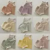 Clothing Sets Baby Girl Outfit Set Summer Cute Cotton Suspender Cool Vest Top Bag Fart Pants Korean Comfortable Home Clothes For Children