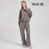 TRAF ZR Coton Zipper Cardigan Ensembles Pour Femme 2024 Survêtements Costumes Baggy Pantalon Sportswear Femmes Pull 2 Pièces Ensemble Femmes Tenues 240122