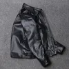 Veste noire en cuir de vache souple pour homme, manteau en cuir véritable, grande taille, vêtements masculins, S-5XL, 240124