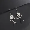 Dangle Earrings Dreamtimes Steel Fuxk You Doodle For Woman Trend Punk Middle Finger Stickman Hip Hop Cool Jewelry