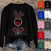 Women's T Shirts Easter Wineglass Colla Sweatshirts For Women Baggy Top Fleece Lined Hoodies Ladies Fashion Sweaters