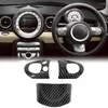 Accessori interni 3 pezzi Copertura del pannello del volante Colore fibra di carbonio Prevenire i graffi per MINI Cooper R54 R55 R56 R60