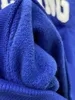 Damen Hoodies Brief Beflockung Sweatshirt Frau 2024 Frühling Königsblau Vintage Baumwolle Fleece Pulover Hoodie Punk Wild Streetwear Top