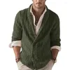 Men's Sweaters 2024 Autumn And Winter Double Breasted Solid Color Polo Collar Long Sleeve Cardigan Sweater