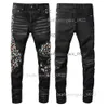 Designer Jeans Men's Denim broderade byxor Fashion rippade oss storlekar 28-40 Hip Hop-nödställda Zip-Up-byxor Multi-stil #1