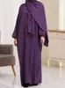 Etniska kläder eid huva en bit jilabab muslimska kvinnor hijab klänning bön plagg abaya long khimar ramadan klänning abayas islamiska kläder