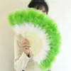 Party Favor Retro Nostalgia Colorful Feather Hand Fan Live Dance Cheongsam Catwalk Gradient Abanicos Para Boda290c