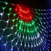 Fairy Garland Peacock Mesh Net LED String Lights Outdoor Wedding Window Strings for Christmas Wedding New Year Party Decor Y200603304O