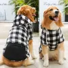 Hundebekleidung Winter Warme Haustierkleidung Plaiddruck Großer Mantel Outfit für große Hunde Labrador Hoodies Pullover Gold Retriever Kleidung