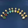 Dangle Earrings Classics 10 Colors Crystal Jade Stone Water Droplets Style Gold Plated Drop Earring For Women Fashion Jewelry